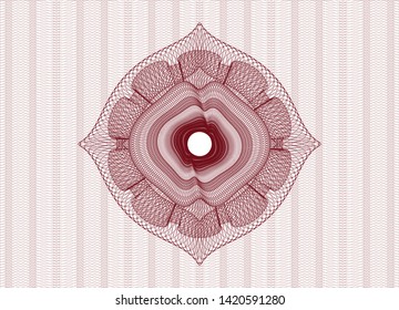 Red passport rosette. Vector Illustration. Detailed.