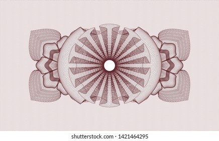 Red passport rosette. Vector Illustration. Detailed.