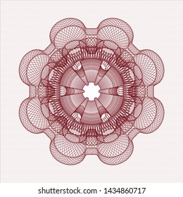 Red passport rosette. Vector Illustration. Detailed.