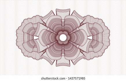 Red passport rosette. Vector Illustration. Detailed.