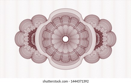 Red passport rosette. Vector Illustration. Detailed.