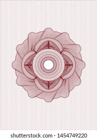 Red passport rosette. Vector Illustration. Detailed.