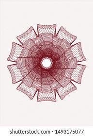 Red passport rosette. Vector Illustration. Detailed.