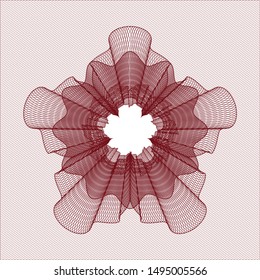 Red passport rosette. Vector Illustration. Detailed.
