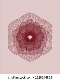 Red passport rosette. Vector Illustration. Detailed.
