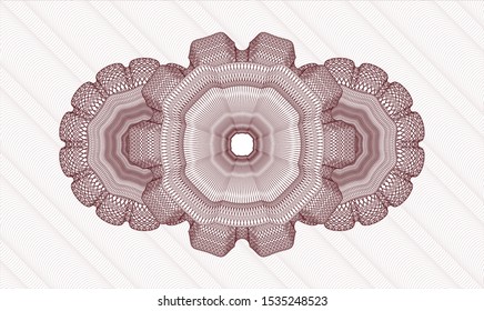 Red passport rosette. Vector Illustration. Detailed.