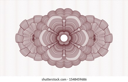 Red passport rosette. Vector Illustration. Detailed.