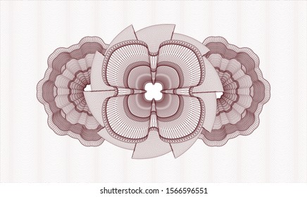 Red passport rosette. Vector Illustration. Detailed.