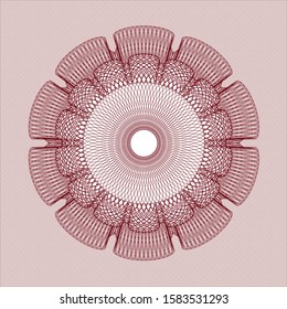 Red passport rosette. Vector Illustration. Detailed.