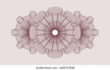 Red passport rosette. Vector Illustration. Detailed.