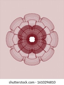 Red passport rosette. Vector Illustration. Detailed.