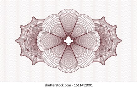 Red passport rosette. Vector Illustration. Detailed.