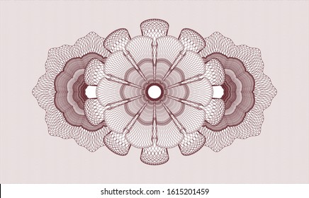 Red passport rosette. Vector Illustration. Detailed.