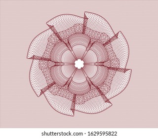 Red passport rosette. Vector Illustration. Detailed.