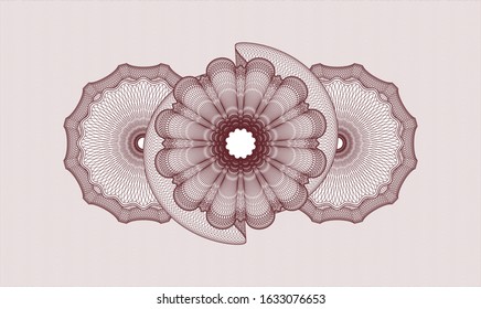 Red passport rosette. Vector Illustration. Detailed.