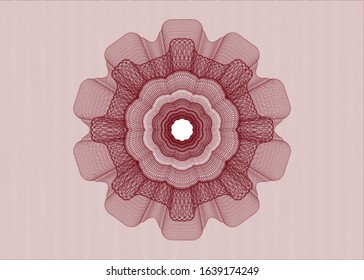 Red passport rosette. Vector Illustration. Detailed.