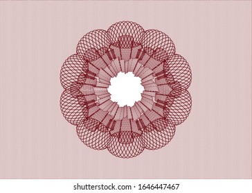 Red passport rosette. Vector Illustration. Detailed.