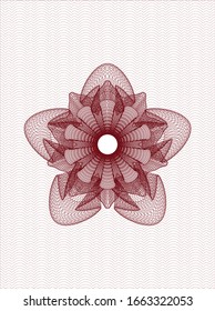 Red passport rosette. Vector Illustration. Detailed.