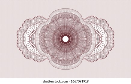 Red passport rosette. Vector Illustration. Detailed.