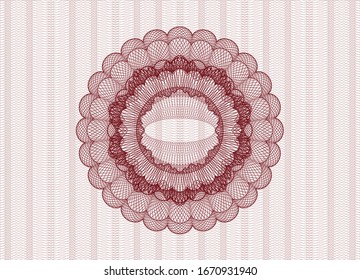 Red passport rosette. Vector Illustration. Detailed.