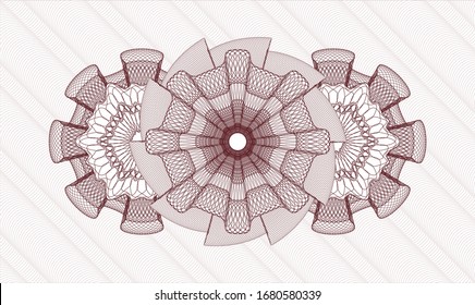 Red passport rosette. Vector Illustration. Detailed.