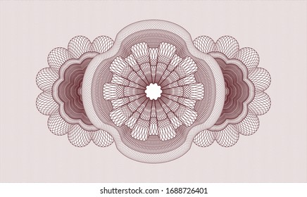 Red passport rosette. Vector Illustration. Detailed.