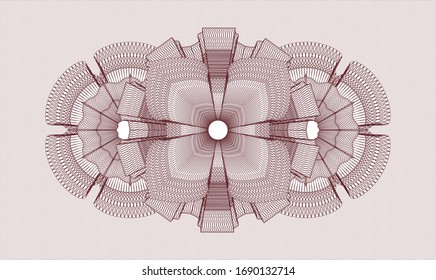 Red passport rosette. Vector Illustration. Detailed.