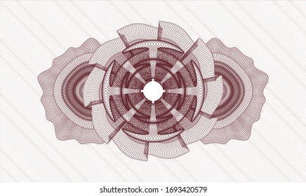 Red passport rosette. Vector Illustration. Detailed.