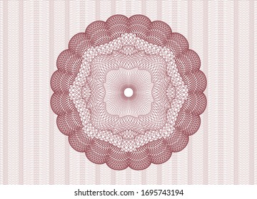 Red passport rosette. Vector Illustration. Detailed.