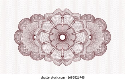 Red passport rosette. Vector Illustration. Detailed.