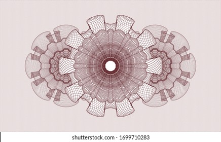 Rosette mit rotem Pass. Vektorillustration Illustration. Detaillierte Angaben.