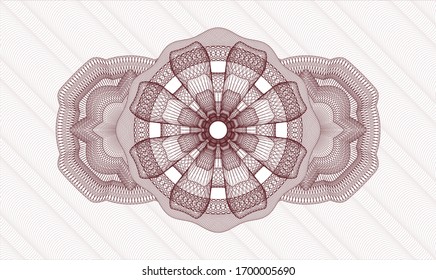 Red passport rosette. Vector Illustration. Detailed.