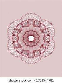 Red passport rosette. Vector Illustration. Detailed.