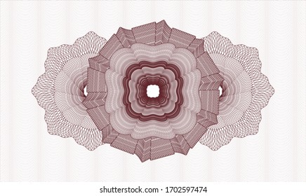 Rosette mit rotem Pass. Vektorgrafik. Detaillierte 