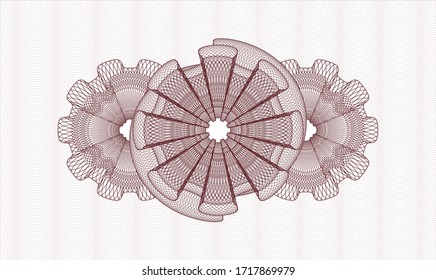 Red passport rosette. Vector Illustration. Detailed 