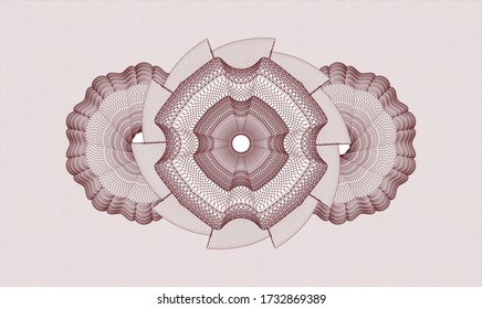 Red passport rosette. Vector Illustration. Detailed 