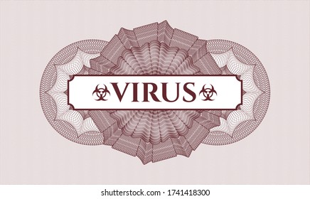 Rosette de pasaportes rojos. Ilustración vectorial. Detallado con el virus de texto dentro