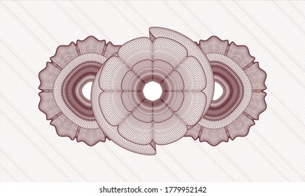 Red passport rosette. Vector Illustration. Detailed 