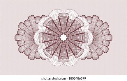 Red passport rosette. Vector Illustration. Detailed 