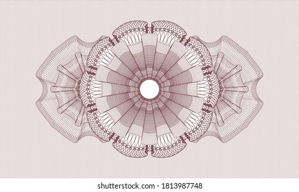 Red passport rosette. Vector Illustration. Detailed 
