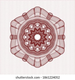 Red passport rosette. Vector Illustration. Detailed. 