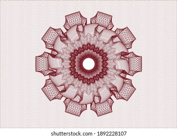 Red passport rosette. Vector Illustration. Detailed. 