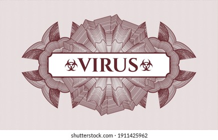 Rosette de pasaportes rojos. Ilustración vectorial. Detallado con el virus de texto dentro