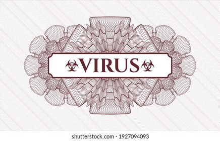 Rosette de pasaportes rojos. Ilustración vectorial. Detallado con el virus de texto dentro