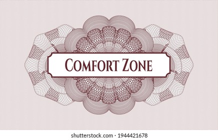 Rosette de pasaportes rojos. Ilustración vectorial. Detallado con texto Zona de confort dentro