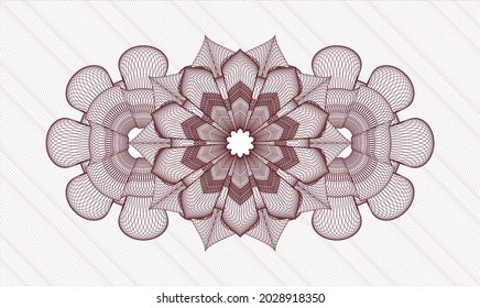 Rosette mit rotem Pass. Vektorgrafik. Detaillierte 