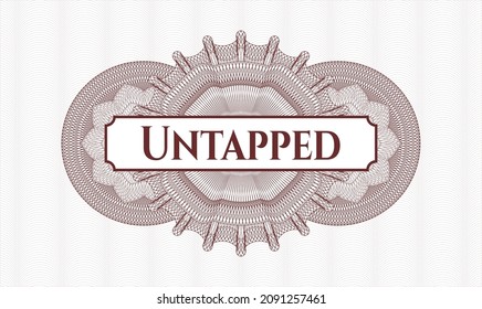 Red passport rosette. Vector Illustration. Detailed with text Untapped inside