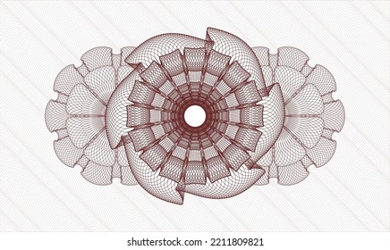 Red passport rosette. Vector Illustration. Detailed 