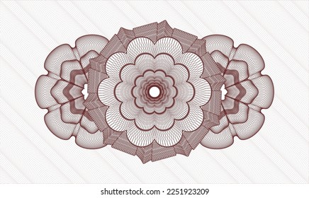 Red passport rosette. Vector Illustration. Detailed 