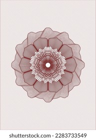 Red passport rosette. Vector Illustration. Detailed. 